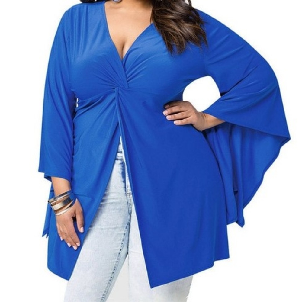 Royal Blue Bell Sleeve Top (Brand New)